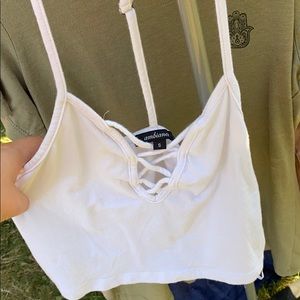White tank crop top